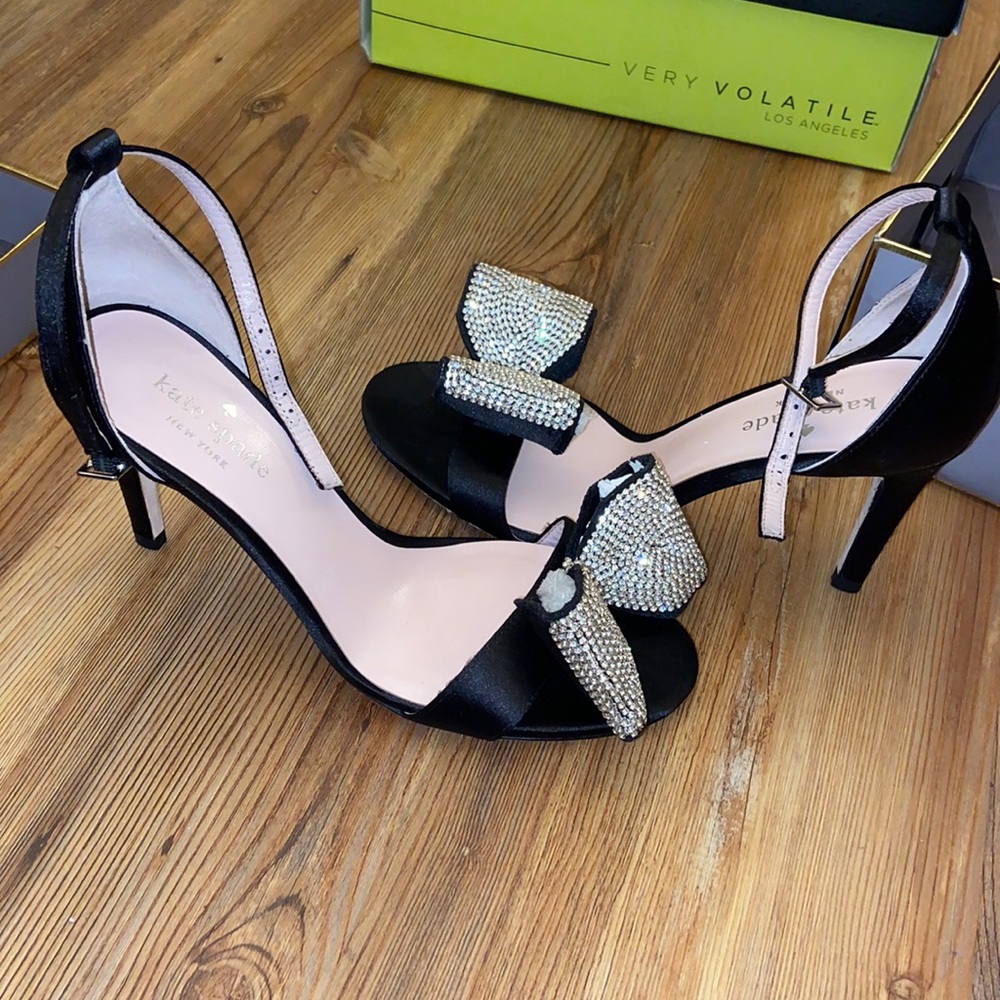 kate spade crystal bow heel